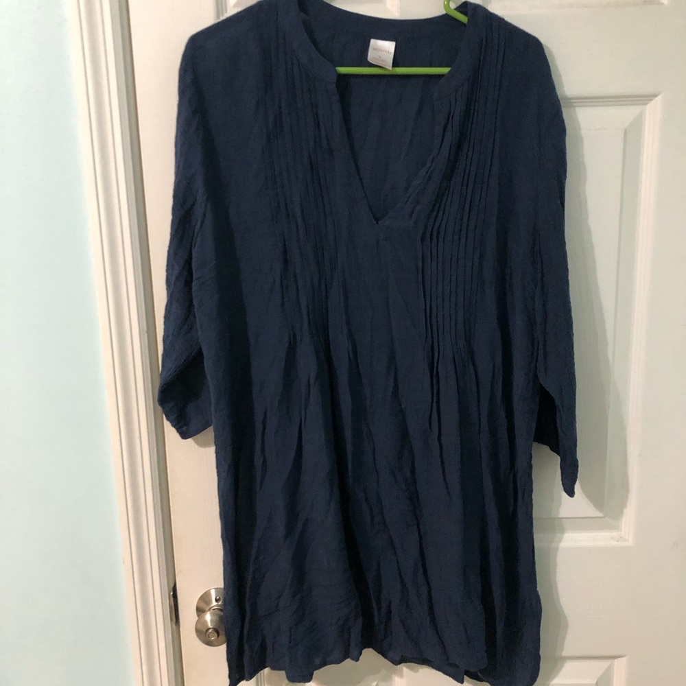 Merona Deep Blue V-Neck Swimsuit Cover-Up